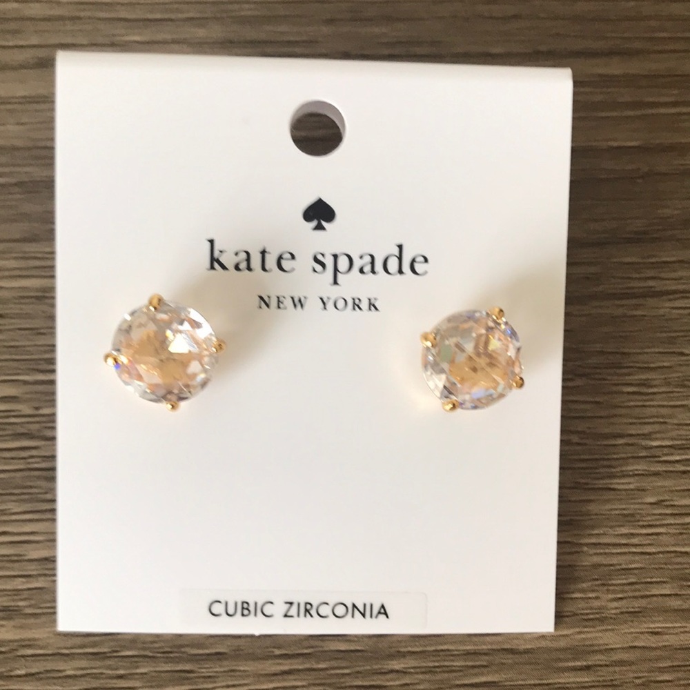 Kate Spade NewYork That Sparkle Studs Earrings Gold/Clear NWT
